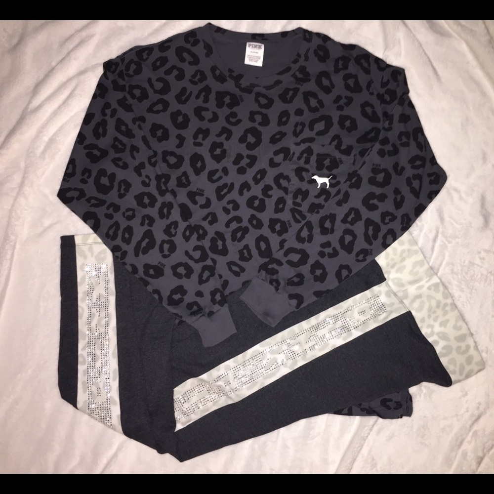 NEW! 💎 PINK BLING leggings/ long sleeve set!